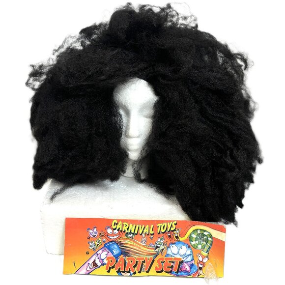 X Large Blk Afro Wig  by Carnival Toys Made in Italy NWT NOS - Picture 1 of 11